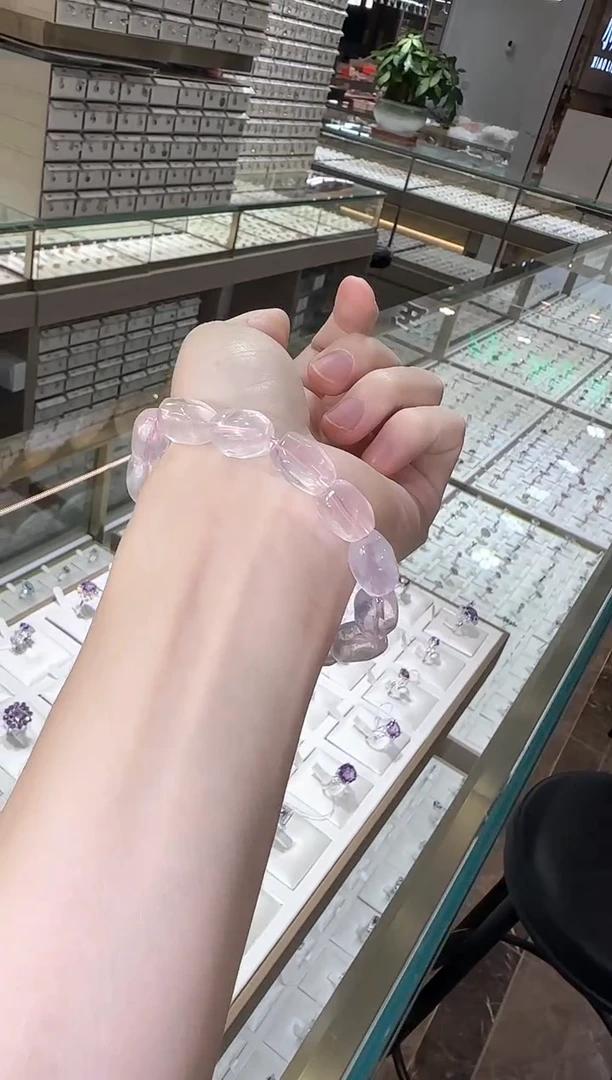 未镶嵌手串芙蓉石11mm粉水晶