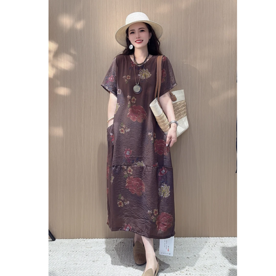 047夏季新款遮肉显瘦洋气减龄连衣裙