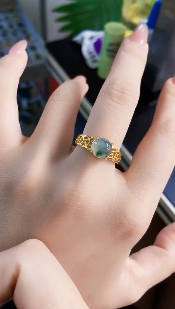 翡翠戒指银S925镶嵌21