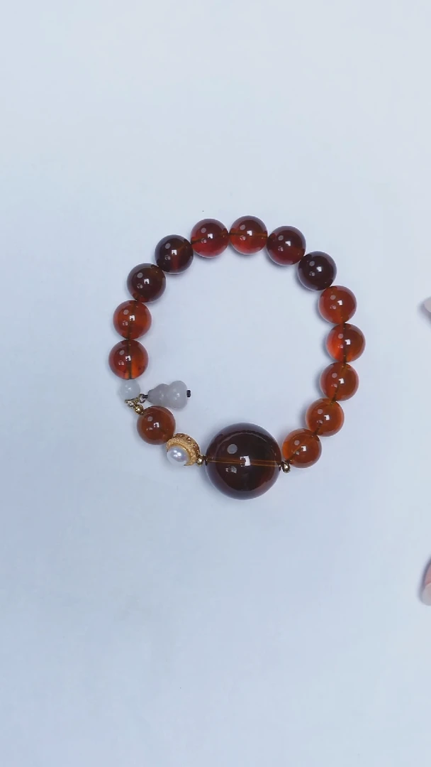 未镶嵌琥珀手链血蜜圆珠手串