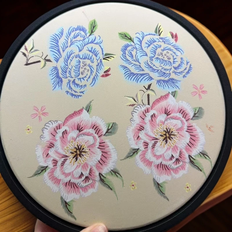 圆形牡丹茶盘-手工手工家用创意陶瓷中式防滑精美1280【直播专享】