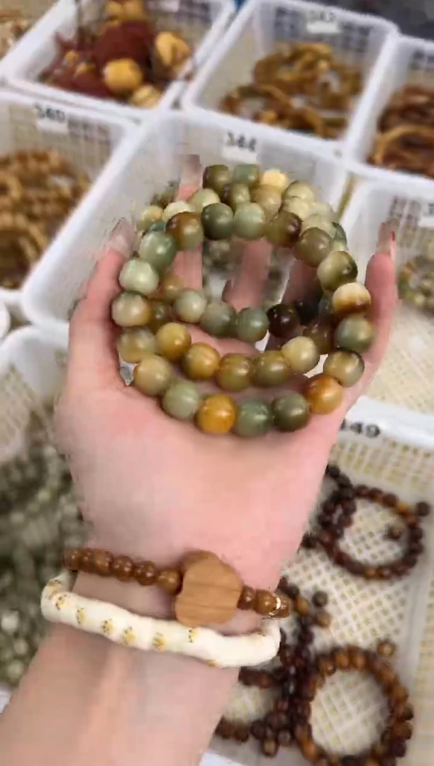 手串菩提根/象牙果游乐园卡12手工干磨桶珠文玩手串348