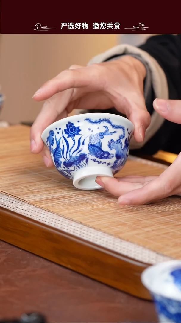 手工手绘青花主人杯