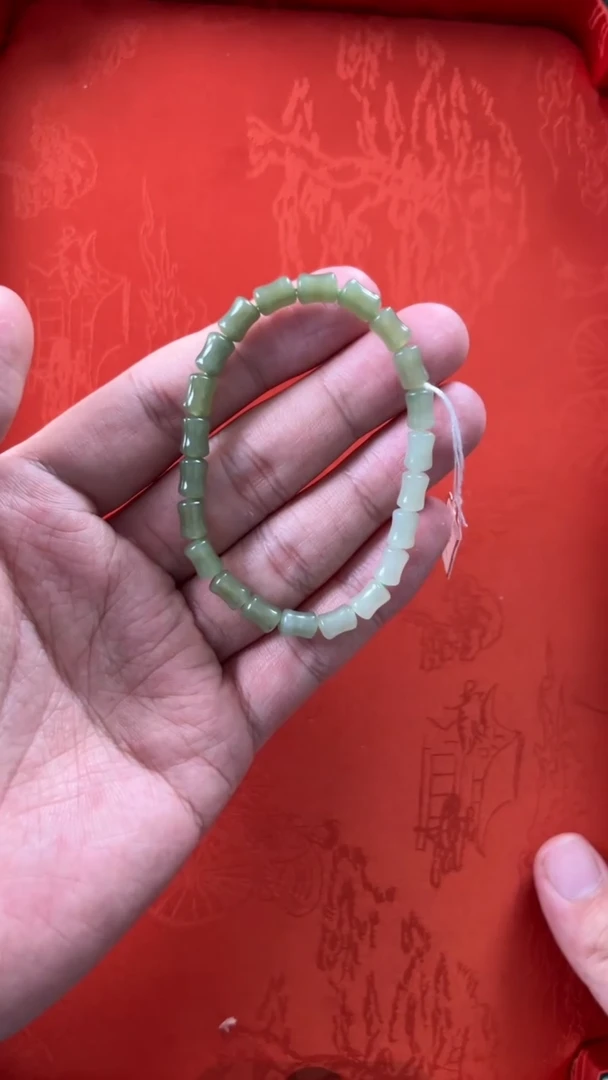 【闪购商品】和田玉手串未镶嵌青海渐变竹节（节节高升）手串