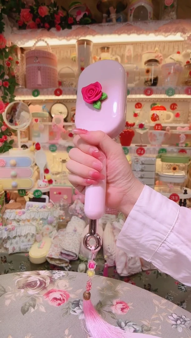 玫瑰花梳子粉色——手工制作品质好！
