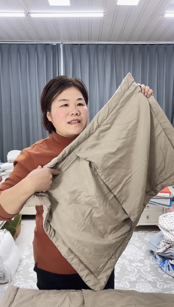 棉卡其荷兰绒枕套一对