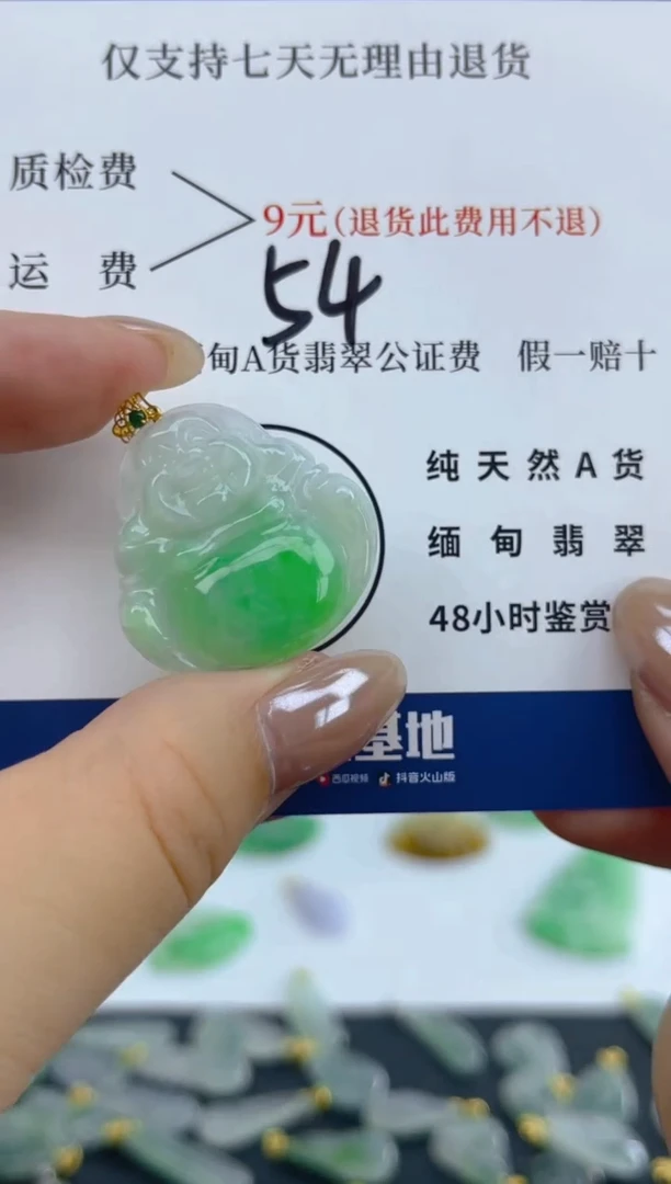 颈饰18K金镶嵌翡翠天然A货翡翠