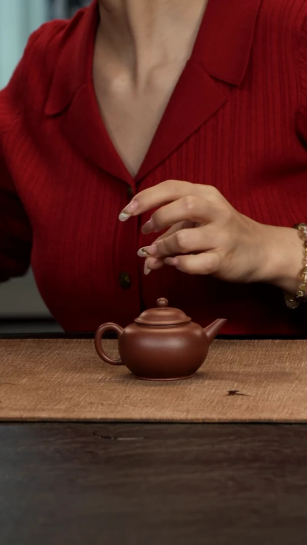 茶壶紫砂水平底槽青75cc