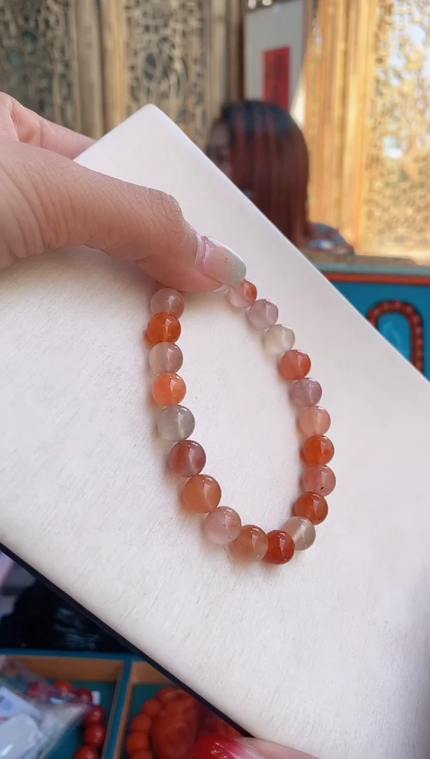 未镶嵌手链南红玛瑙多宝南红单圈8.5+mm