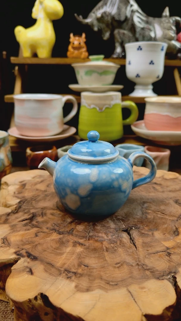 高温颜色釉窑变系列 微瑕 壶