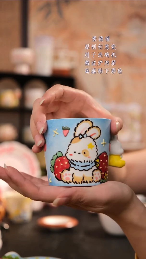 摆件景德镇手工手绘设计师款