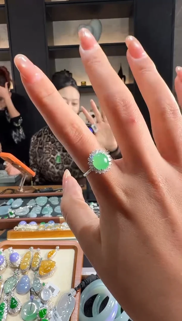 银S925镶嵌戒指翡翠68