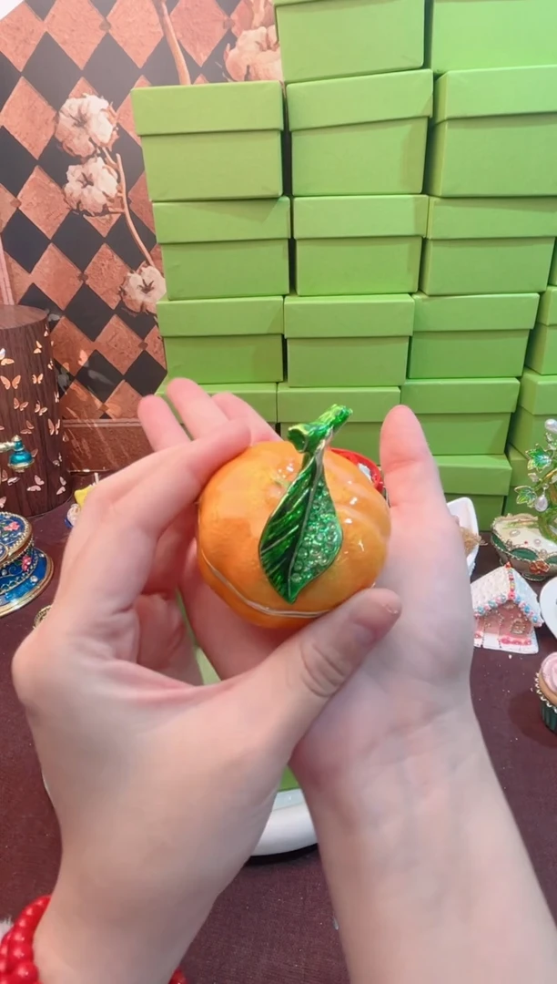 锌合金珐琅首饰盒默认微瑕拆盒不退介意勿拍～～～～！！！橘子