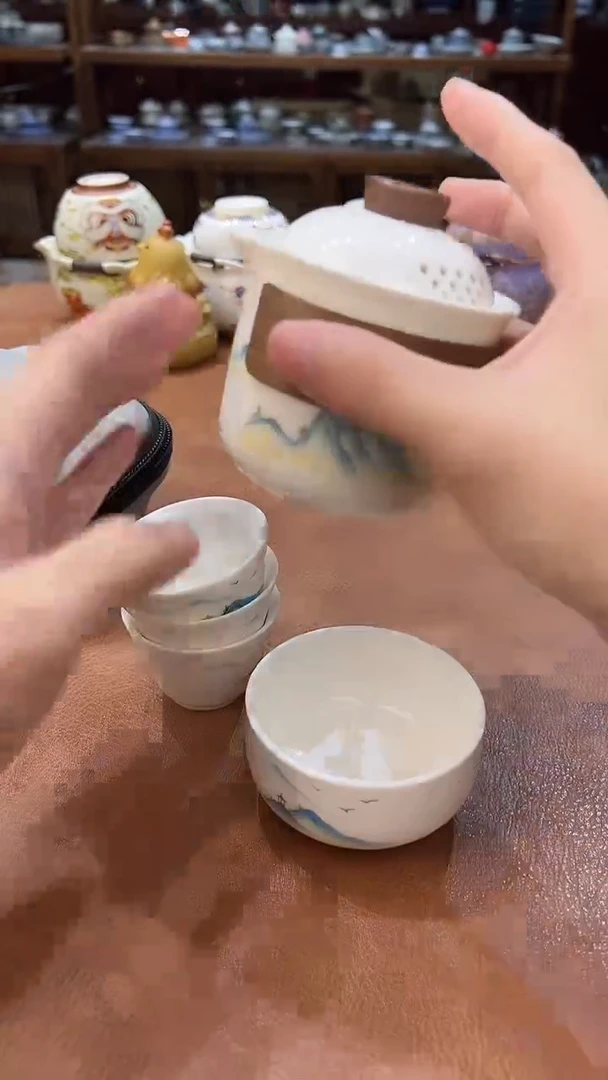 真的很便宜会开片的旅行茶具