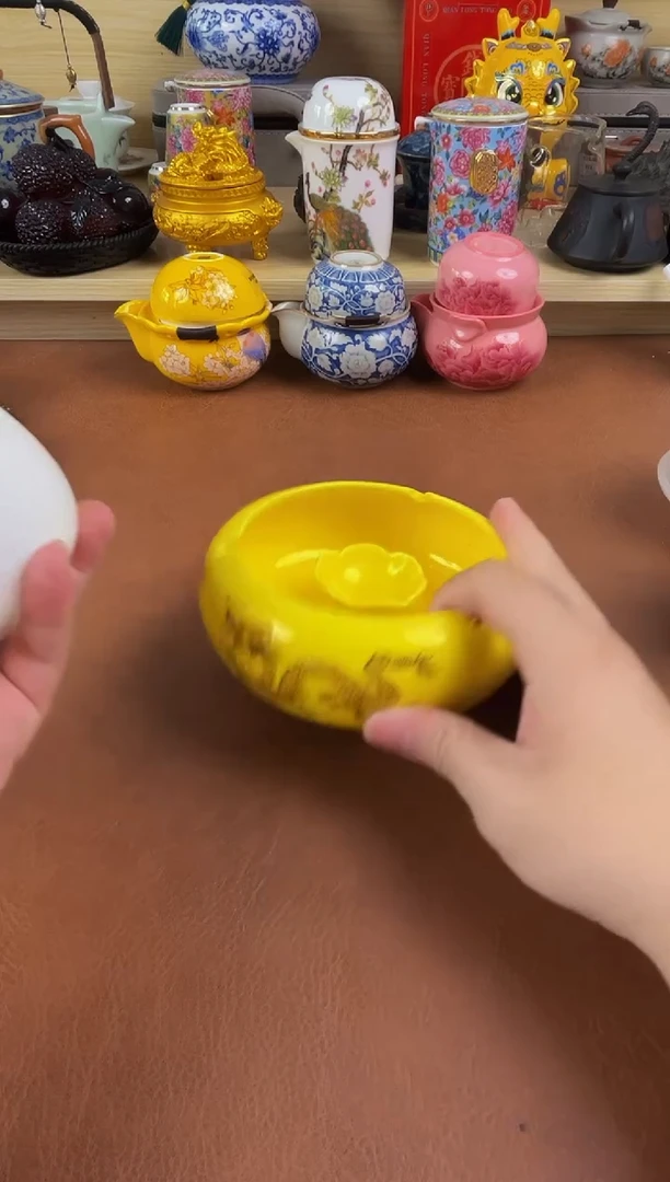 陶瓷茶具摆件旅行套组