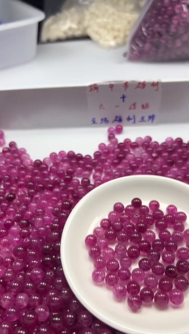 未镶嵌颈饰碧玺w1650卢比莱粉碧玺8mm*30颗