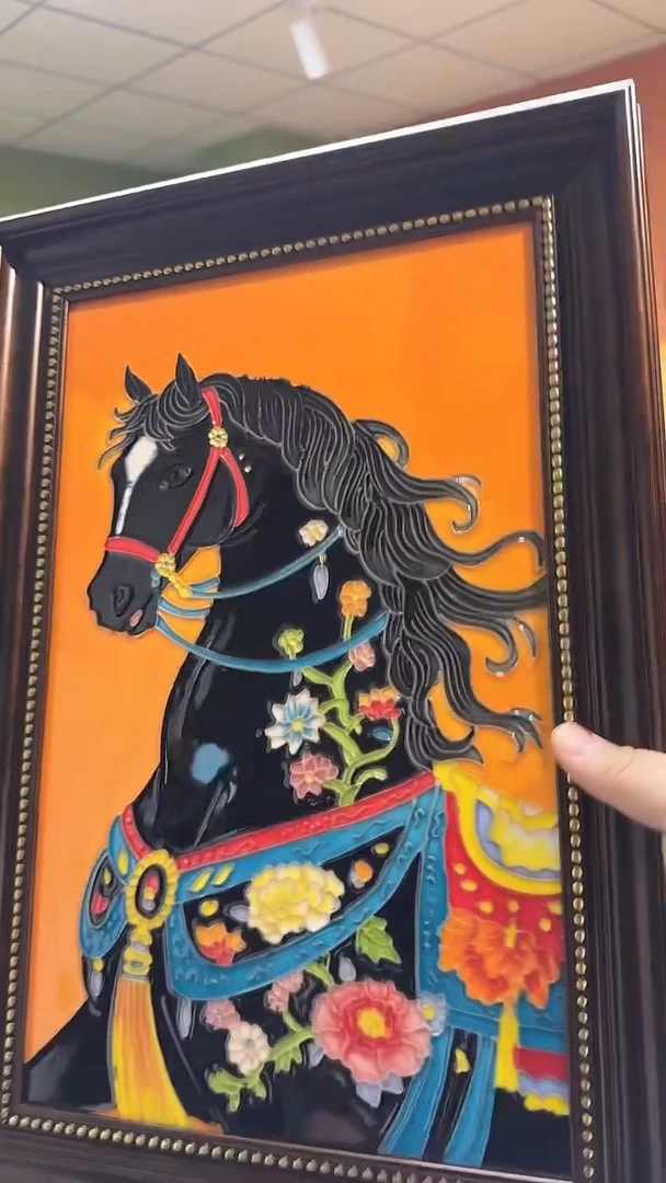 陶瓷 33.48挂画 橙色马