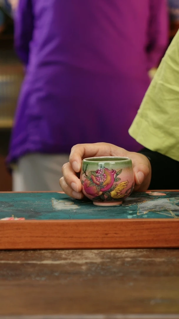 瓷片景德镇纯手工釉下彩精品茶具水杯