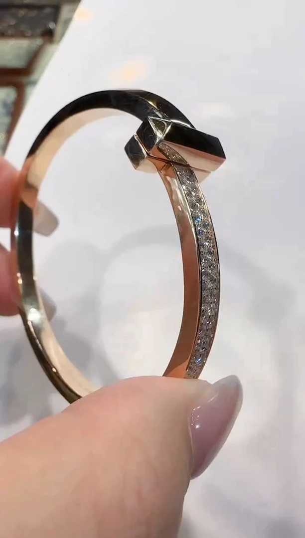 【闪购商品】钻石手镯18K金镶嵌T字手镯（48小时鉴赏期）