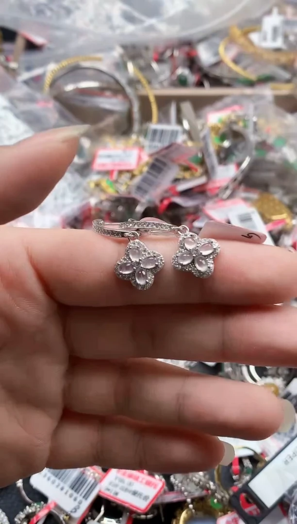 银S925镶嵌戒指翡翠天然A货缅甸翡翠