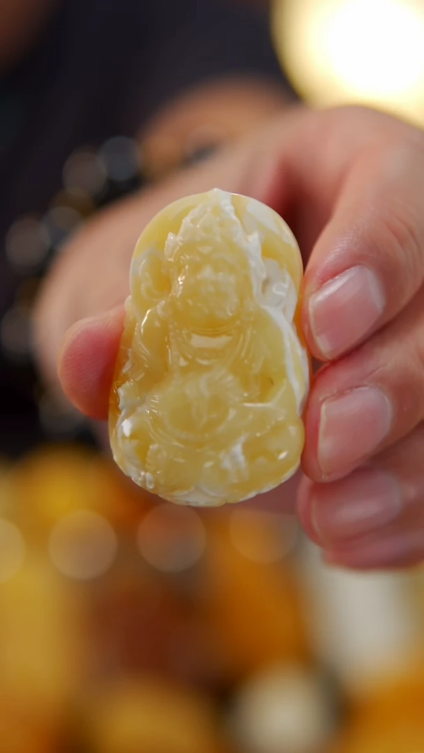 【闪购商品】蜜蜡颈饰未镶嵌黄财神吊坠14.4