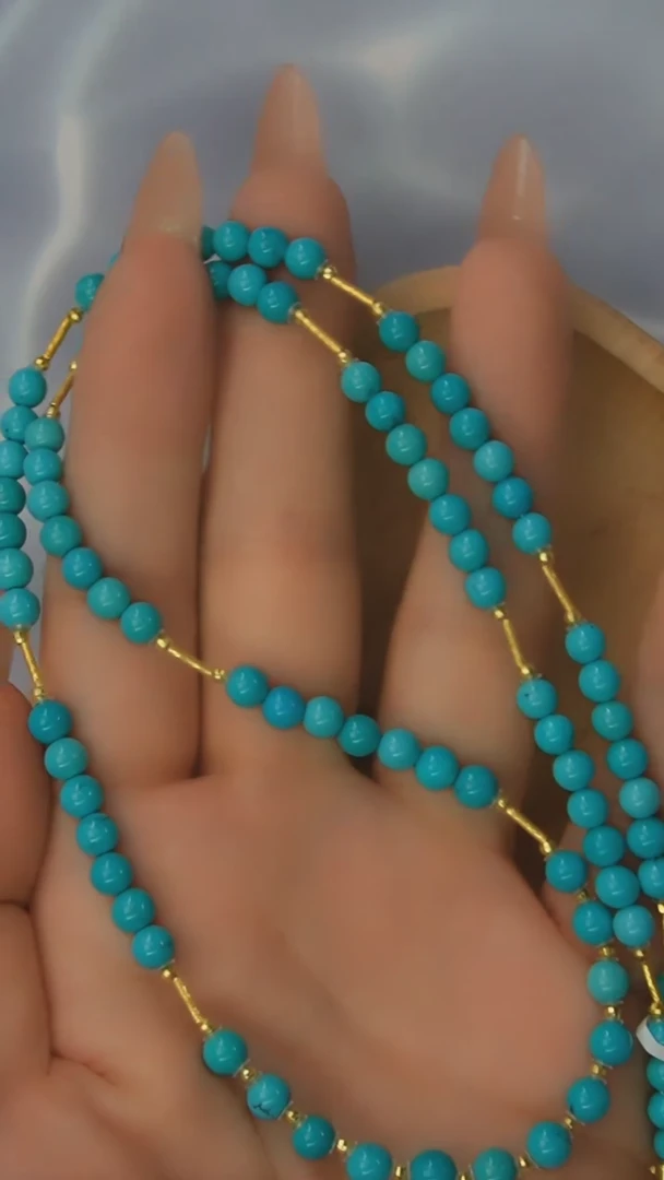 【闪购商品】绿松石项链18K金镶嵌发货一件