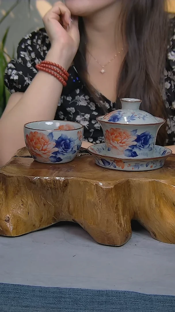 简装家用款2件套 老陶泥开片纹陶瓷茶具