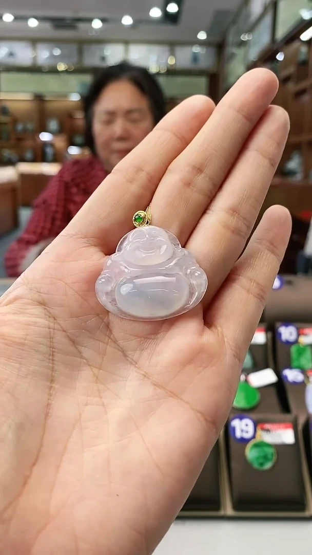 【闪购商品】翡翠颈饰18K金镶嵌佛公