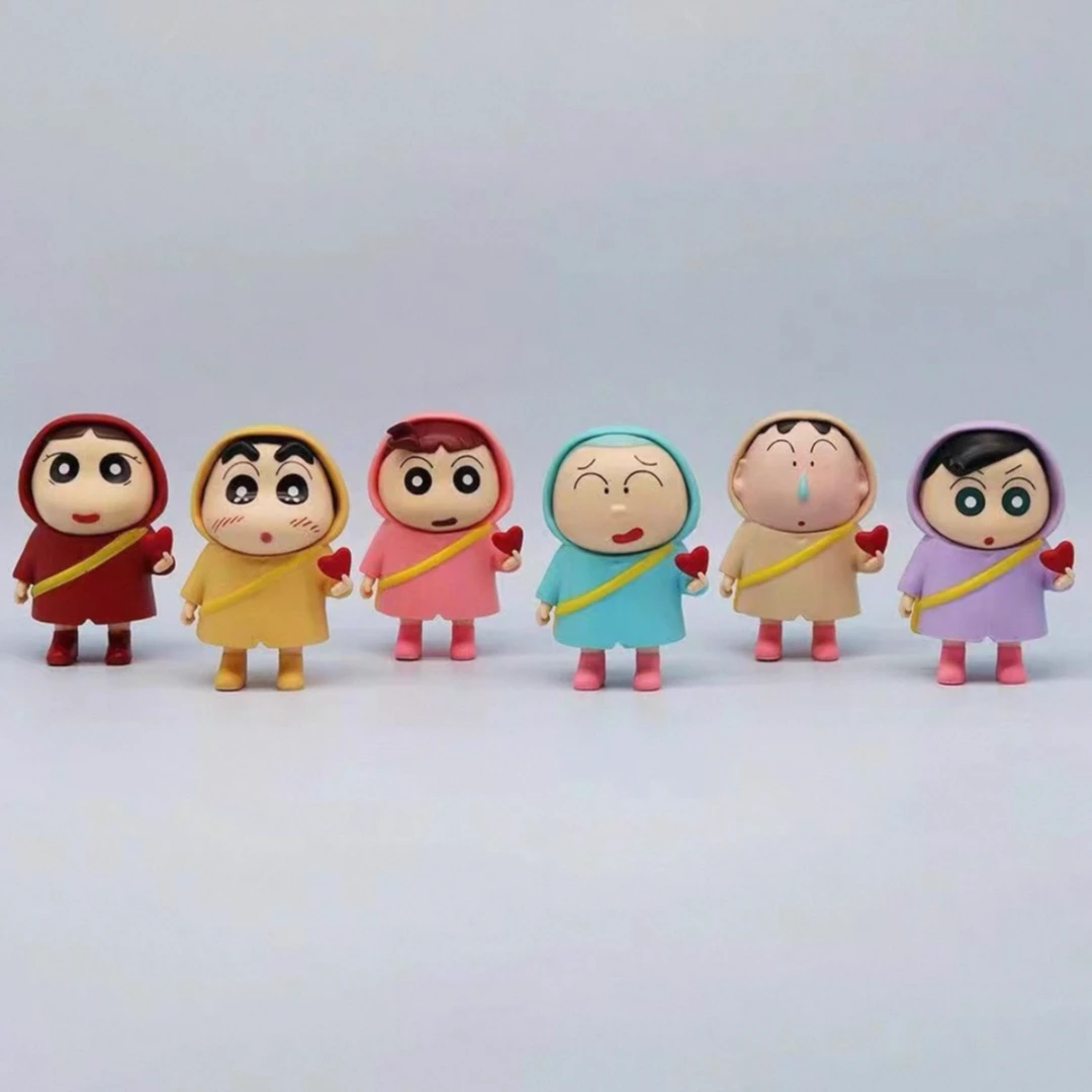 雨衣蜡笔小新手办春日部防卫阿呆比心小新公仔摆件女生礼物