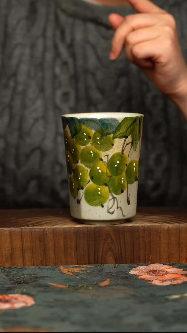 杯釉下彩手工手绘同款陶器