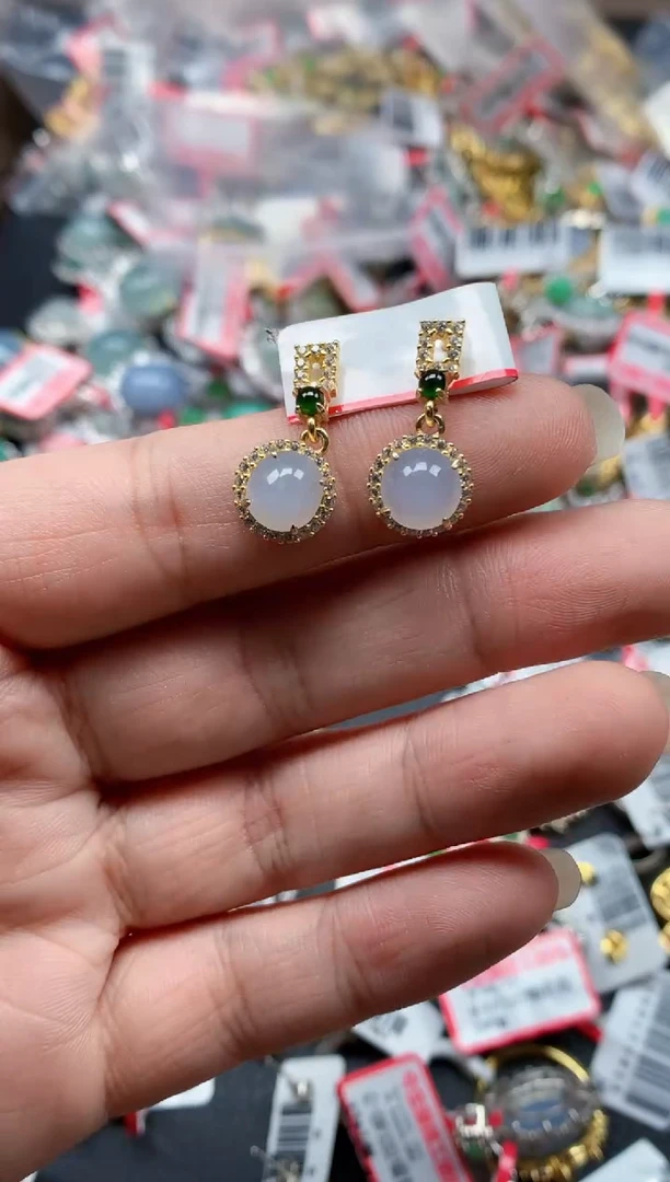 银S925镶嵌戒指翡翠天然A货缅甸翡翠