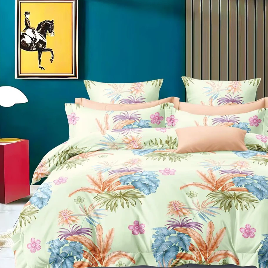 （322）加厚亲肤标准双人四件套  厚缤纷花语-绿