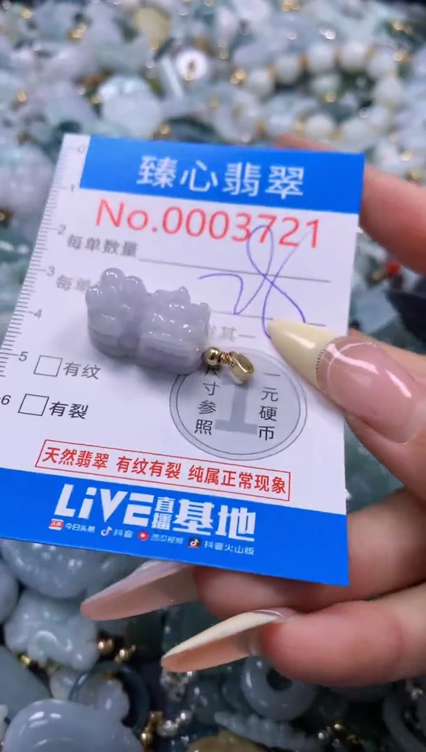 翡翠未镶嵌颈饰含绳0003721