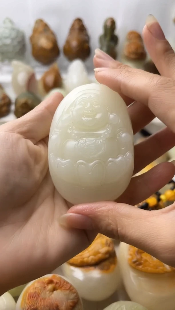 石材方解石棉纹正常不退换弥勒佛