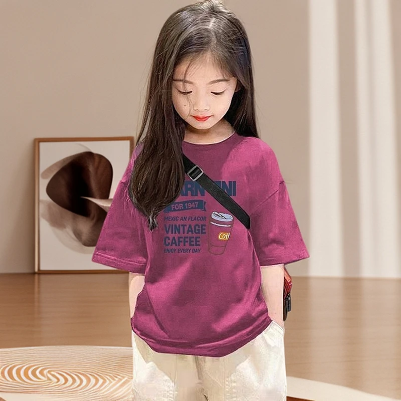 女童纯棉短袖T恤夏季新款儿童宝宝时尚印花洋气百搭上衣打底衫潮