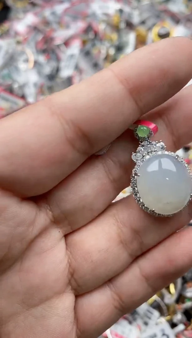 【闪购商品】翡翠戒指银S925镶嵌9999---1