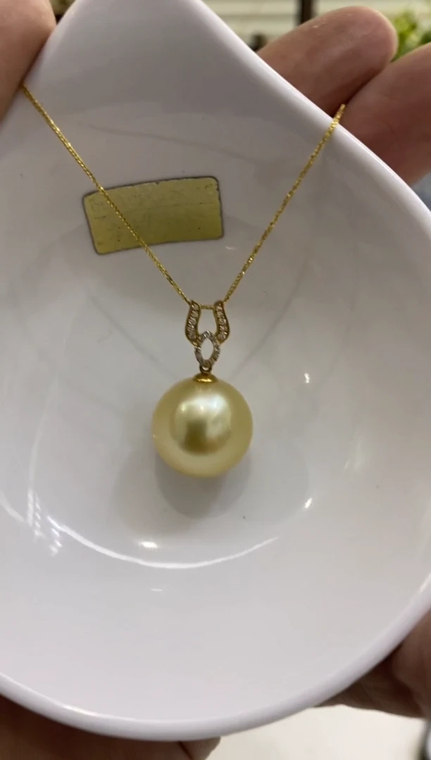 【闪购商品】海水珍珠BG18K金镶嵌珍珠吊坠送肖邦金链@@v0993