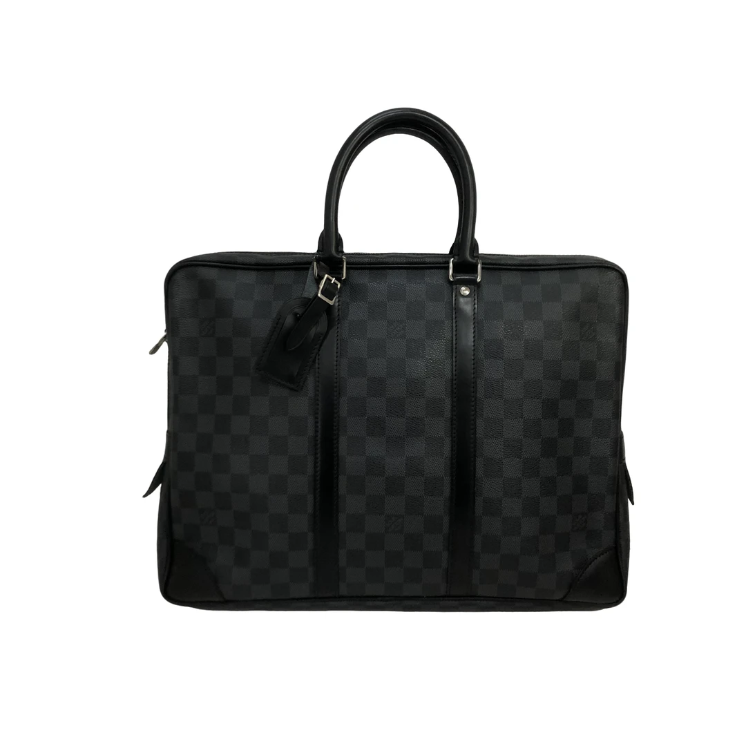 95新 LouisVuitton/路易威登 男士休闲时尚百搭棋盘格手提包/851