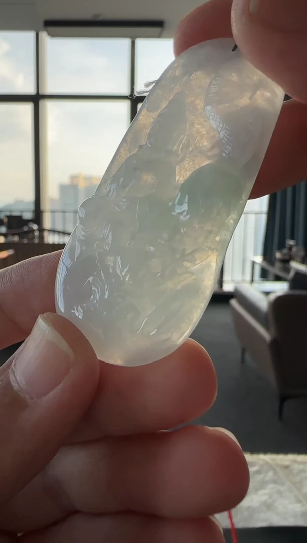 颈饰未镶嵌翡翠天然翡翠A货孤品一件