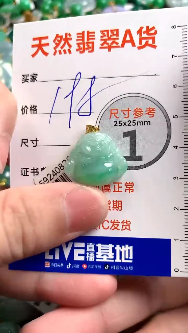 【闪购商品】翡翠颈饰18K金镶嵌0463978229