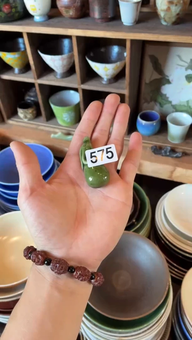 圆*…575，绿茄子筷架2个