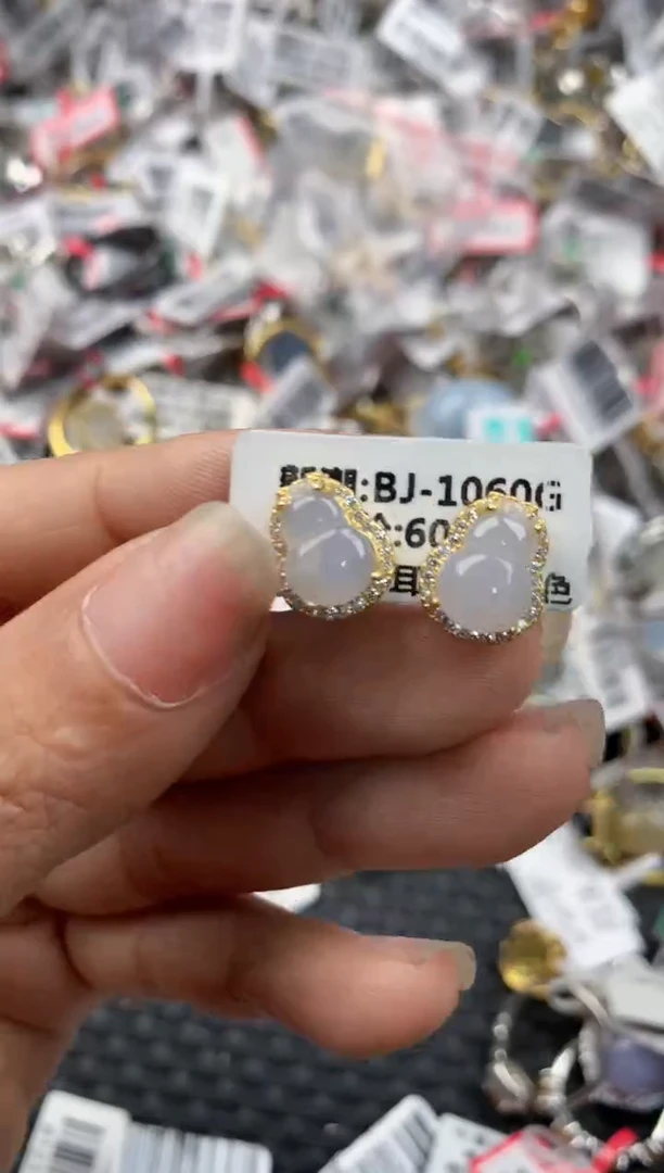 银S925镶嵌戒指翡翠151515----5