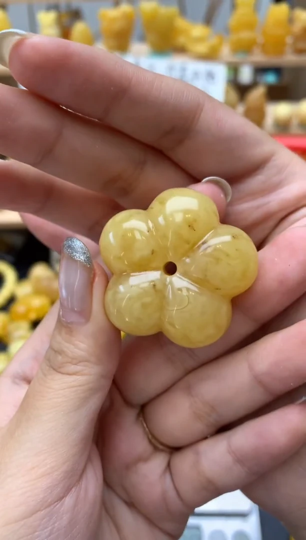 琥珀未镶嵌珠宝奇石129琥珀蜜蜡大瑕疵花粉