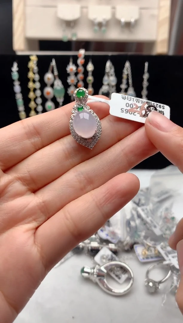 【闪购商品】翡翠吊坠(不含链)银S925镶嵌3还