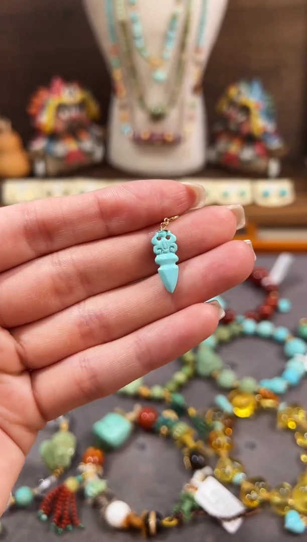 18K金镶嵌绿松石提溜绿松石提溜