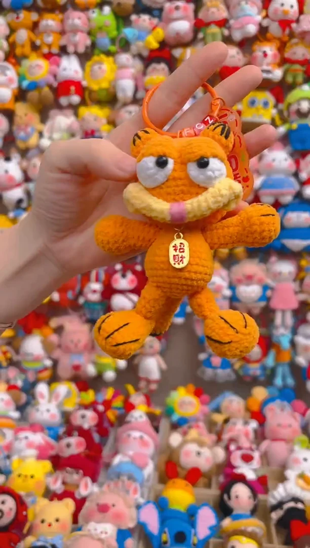 爱***?纯手工制作毛线钩织成品加菲猫