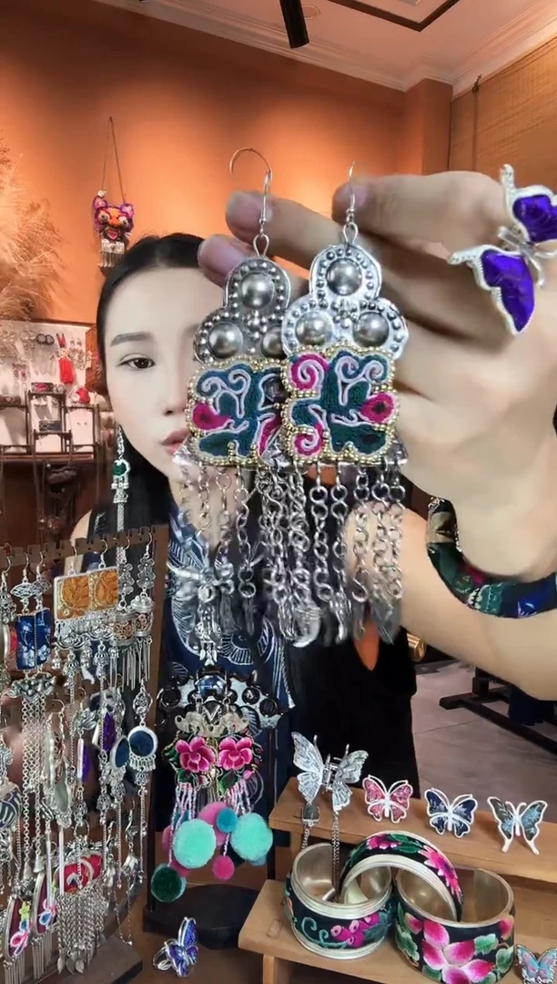 刺绣纯手工民族风耳环