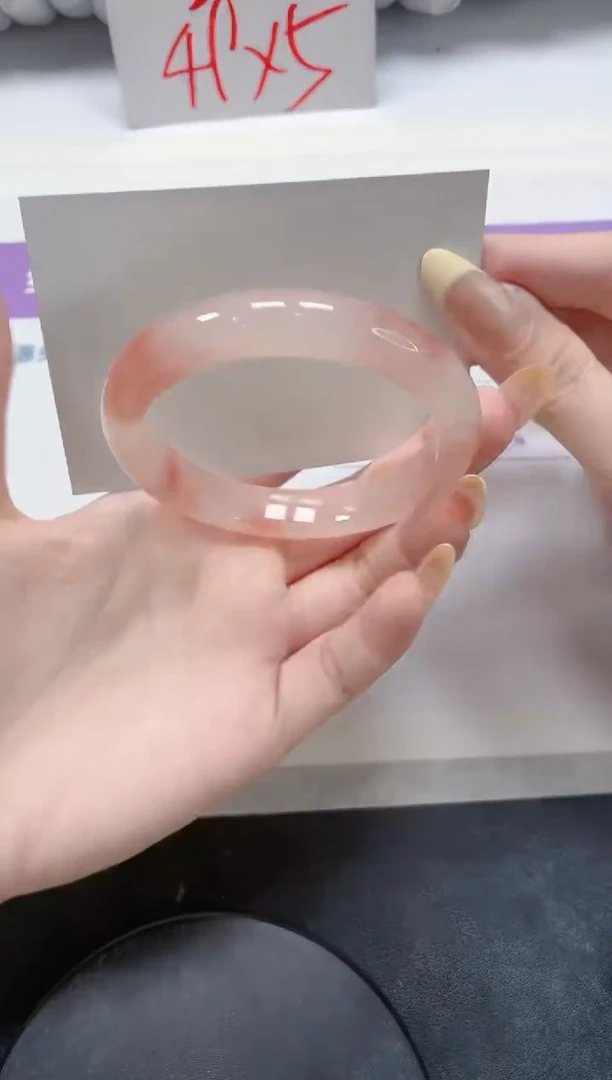 石英质玉手镯未镶嵌189-56.5桃花