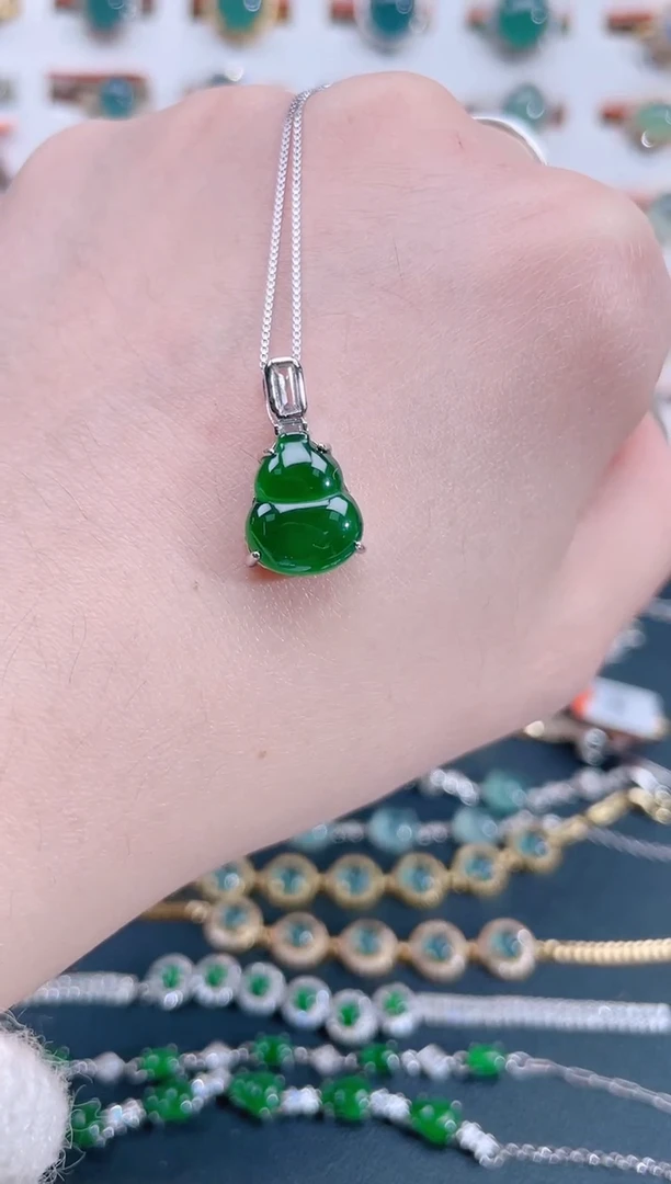 颈饰银S925镶嵌翡翠天然翡翠