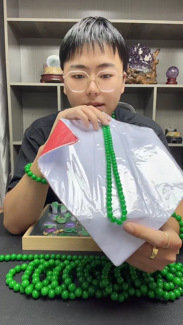 项链14K金镶嵌翡翠项链